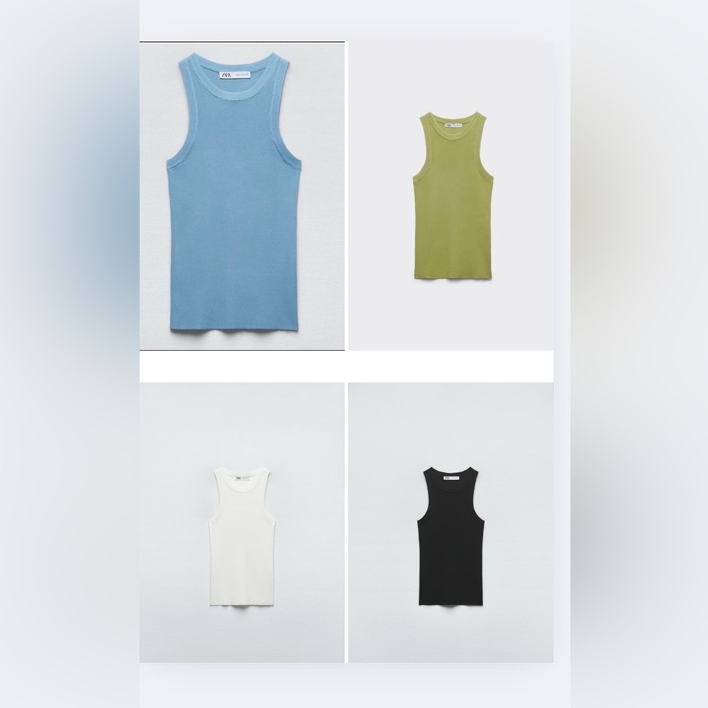 Zara basic knit Racerback stretch black
Blue green white Sleeveless Tank Top